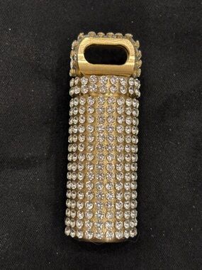 Gold Rhinestone pill box - Crystal Embellished